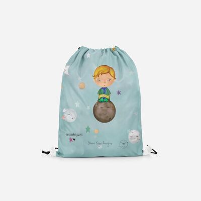 Der kleine Prinz – Kordelzug-Rucksack – handgefertigte Tasche