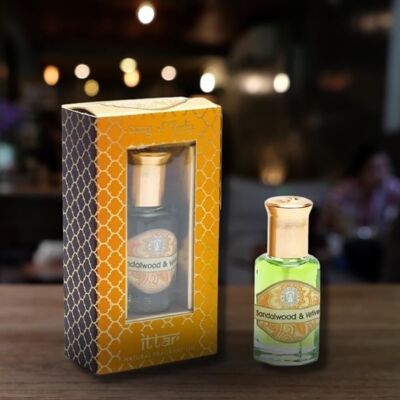 Song of India - Perfume de aceite aromático Ayurveda de Vetiver y Sándalo - 10 ml