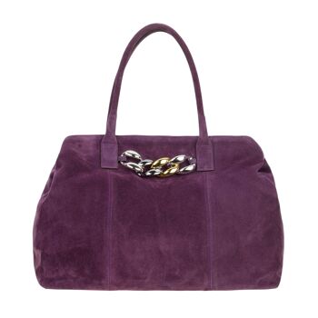 Eva - Sac shopping oversize violet avec chaîne 1