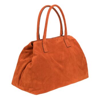 Eva - Sac Shopping Orange avec chaîne oversize 4