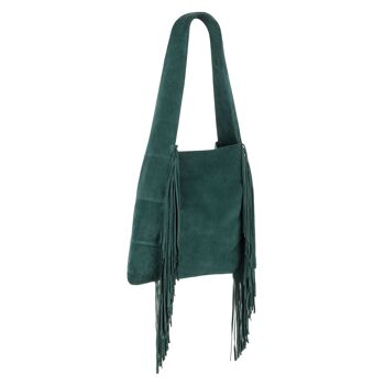 Emma - Sac Hobo avec Frange Vert Forêt 2