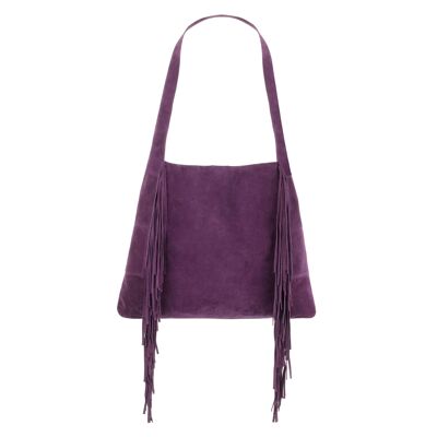 Emma - Hobo Bag with Purple Fringe