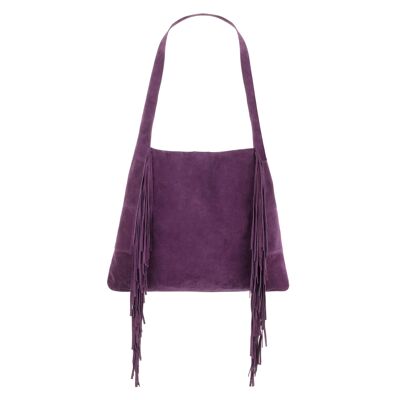 Emma - Borsa Hobo con Fringe Viola