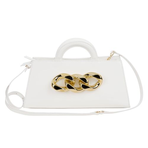 Clotilde - Borsa vintage con catena Bianco