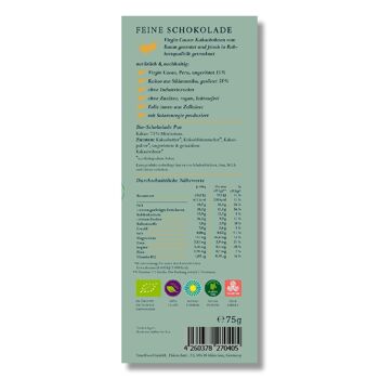 Chocolat de Pâques bio PUR 73% « Joyeuses Pâques » PVC 4,95 € 3