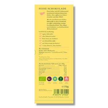 Chocolat de Pâques bio PUR 60% « Joyeuses Pâques » jaune PVC 4,95 € 3