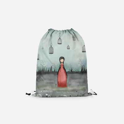 Jorinda- Drawstring Backpack-handmade bag