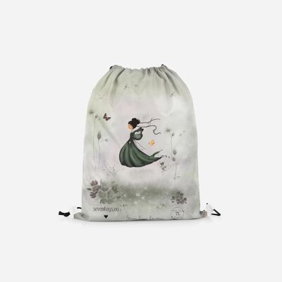The little Butterfly- Drawstring Backpack-handmade bag