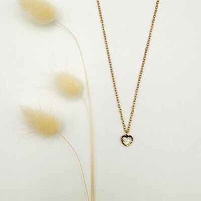Kleine Herz-Halskette – Goldpulver