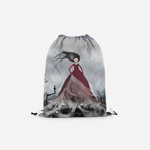 The dream thief- Drawstring Backpack-handmade bag