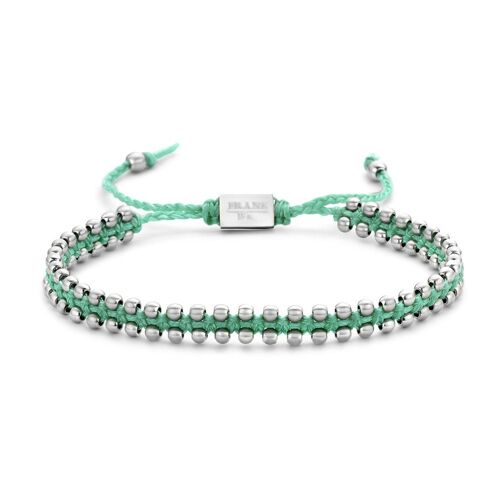 Bracelet turquoise cord with steel beads 3mm -7FB-0454