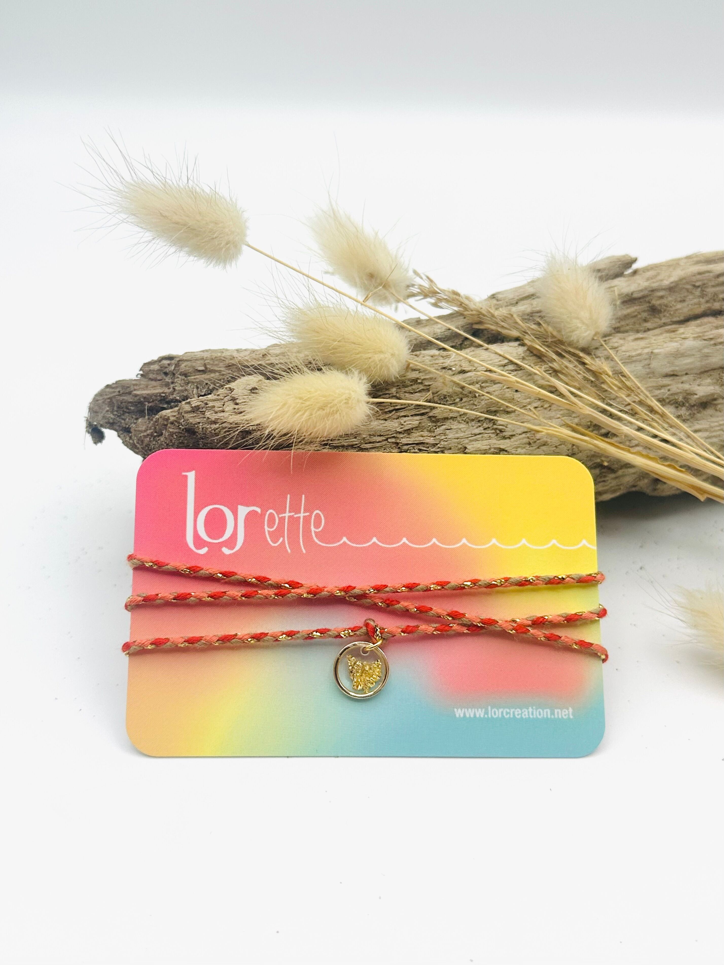 Necklace Bracelet - Gold Leaf - Red, Orange & Gold