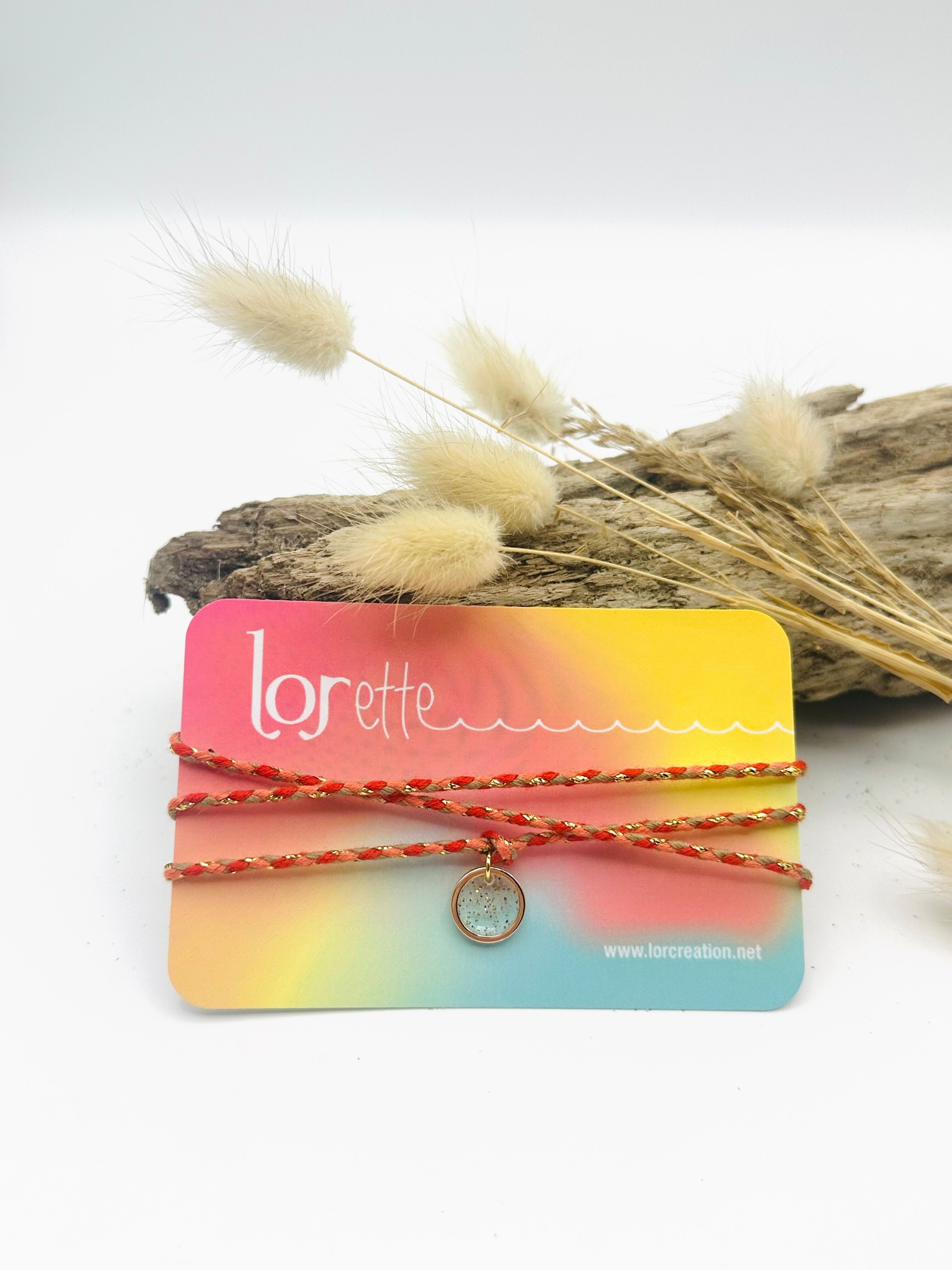 Bracciale collana - Polvere d'oro - Rosso, arancione e oro