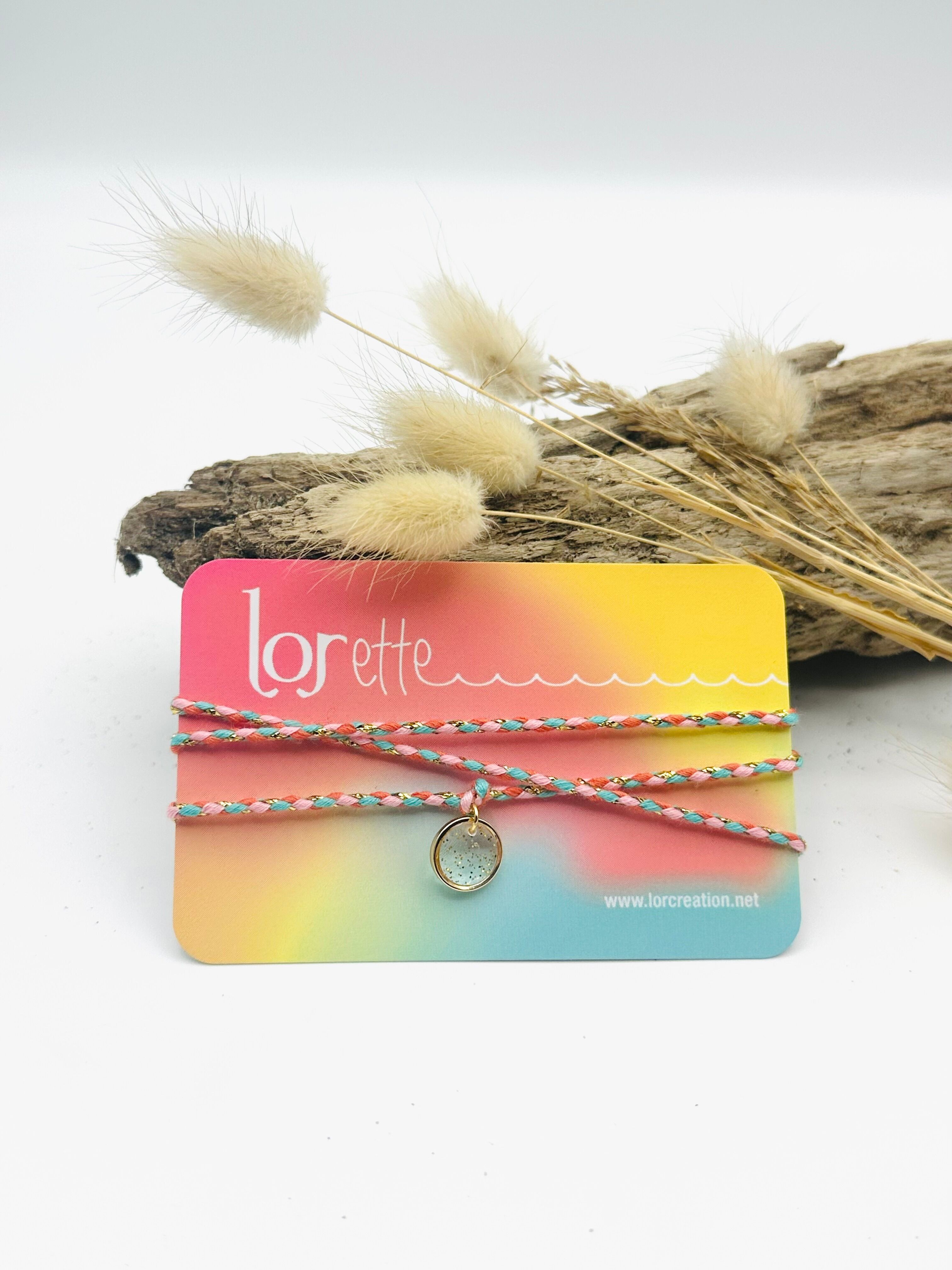 Bracciale collana - Polvere d'oro - Rosa, turchese e oro