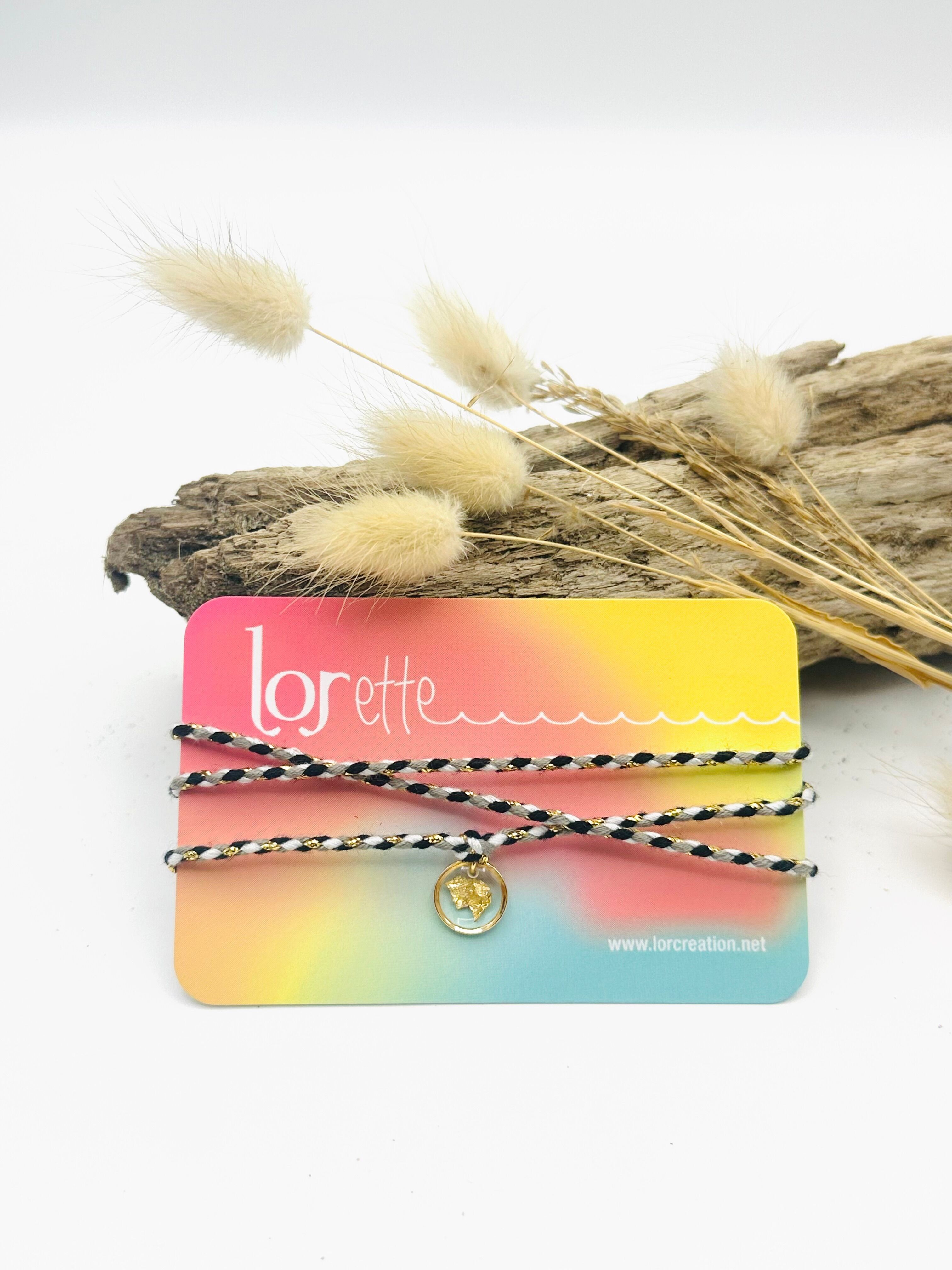 Bracciale collana - Foglia oro - Nero e oro