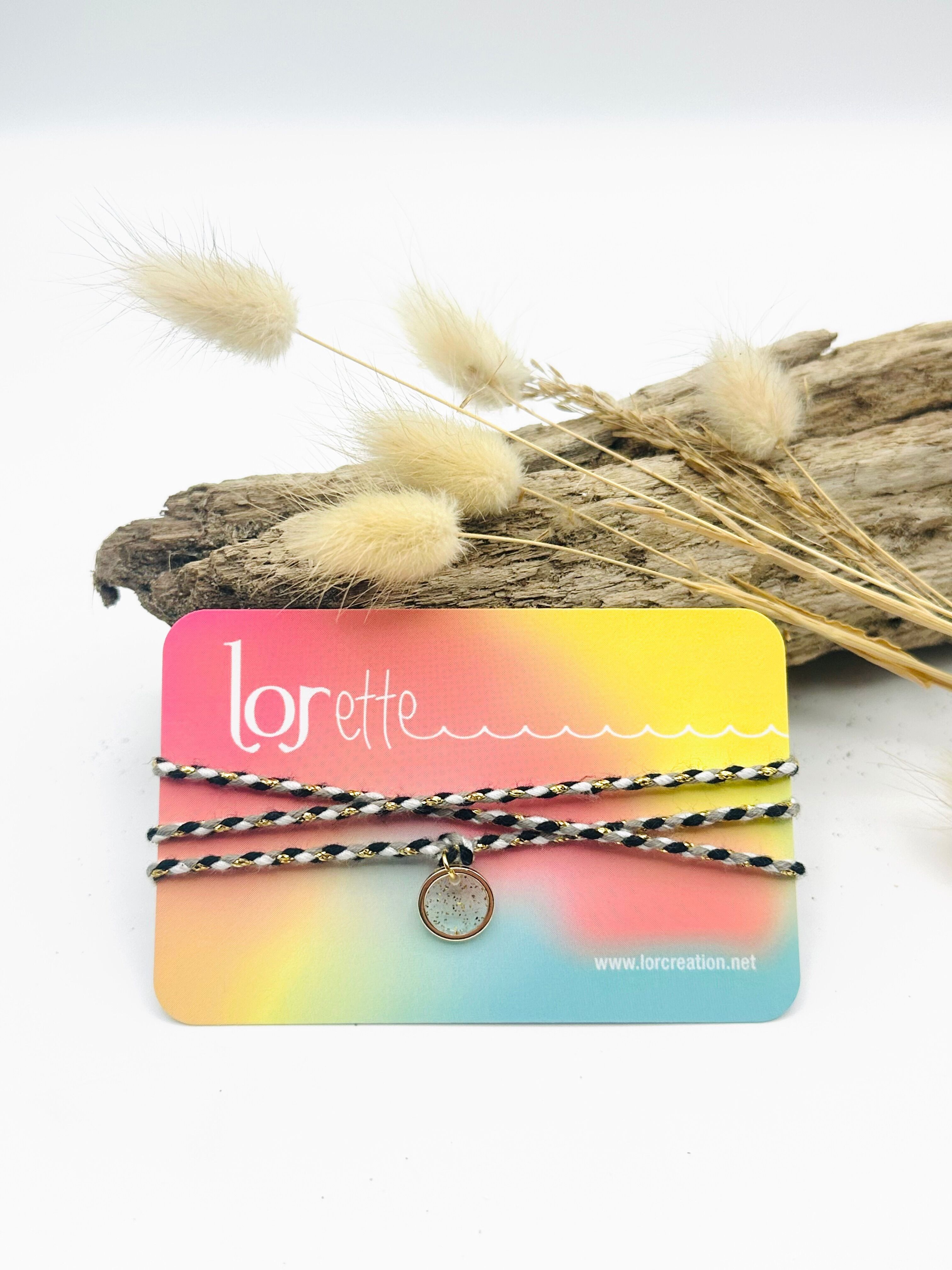 Bracciale collana - Polvere d'oro - Nero e oro