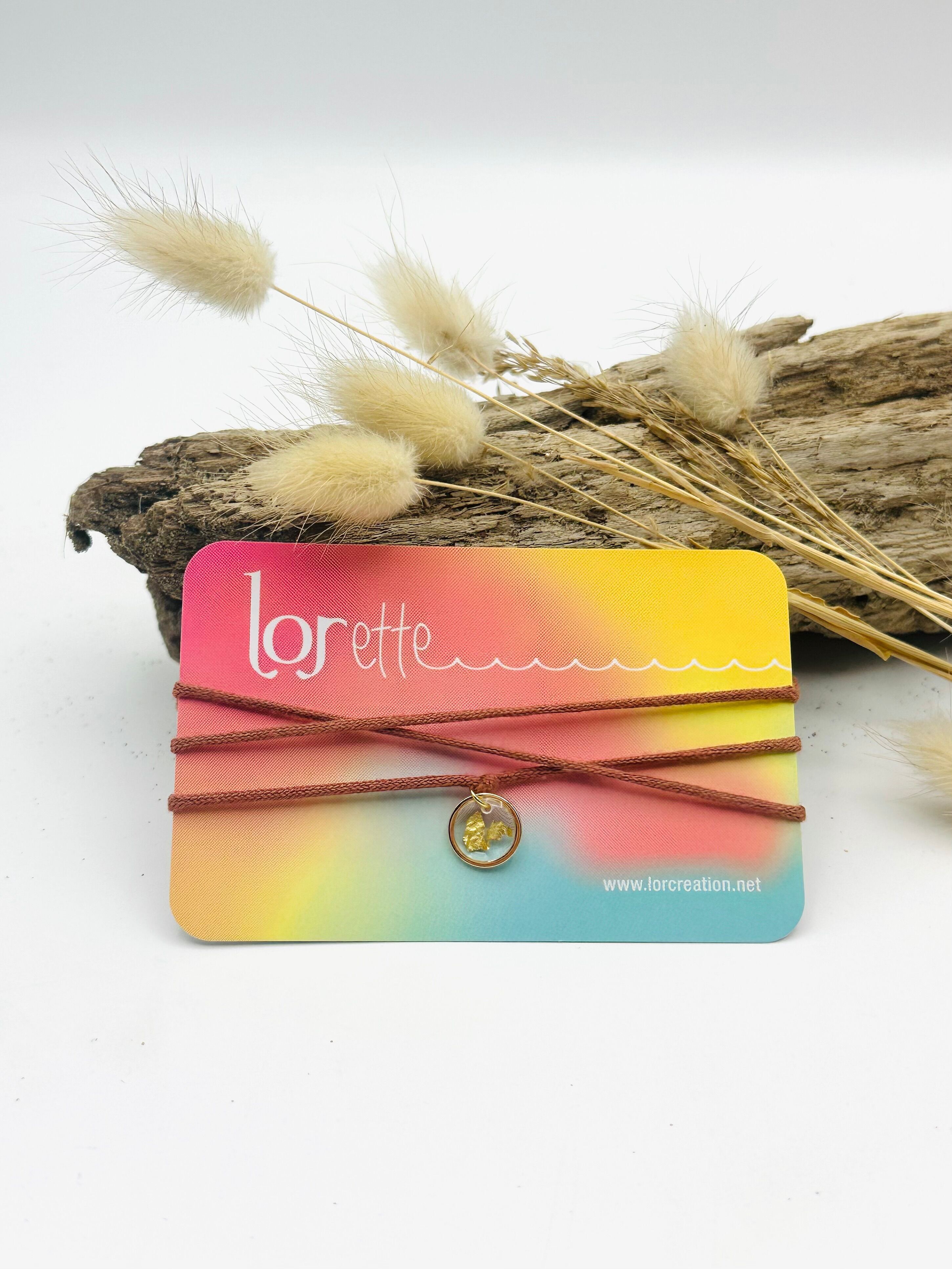 Bracciale collana - Foglia oro - Cammello