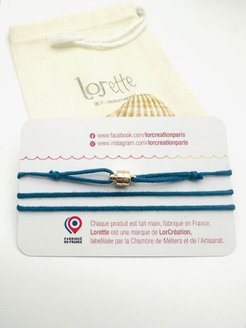 Bracelet collier - Poudre d'or - Bleu 2