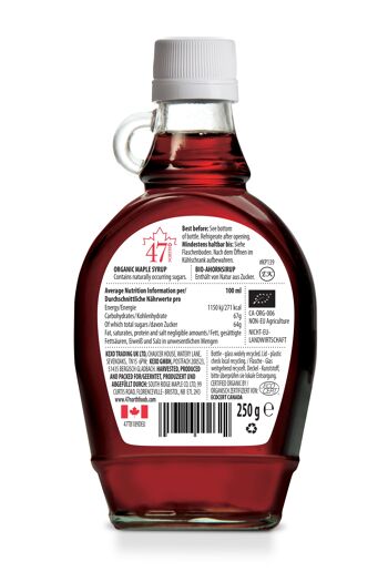 4 grades de sirop d'érable de source unique Canada Grade A DORÉ, AMBRE, FONCÉ ET TRÈS FONCÉ 250 g chacun 5