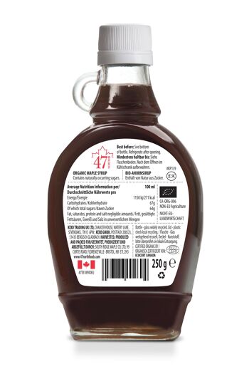 4 grades de sirop d'érable de source unique Canada Grade A DORÉ, AMBRE, FONCÉ ET TRÈS FONCÉ 250 g chacun 6