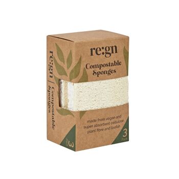 Éponges compostables – paquet de 3 2