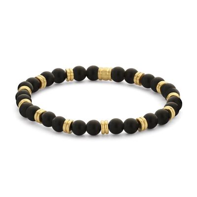 Bracelet extensible perles noires - 7FB-0463