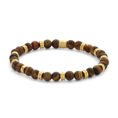 Bracelet extensible perles marron - 7FB-0464