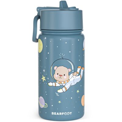 Thermo Kinder Trinkflasche Edelstahl - Astro Bär blau