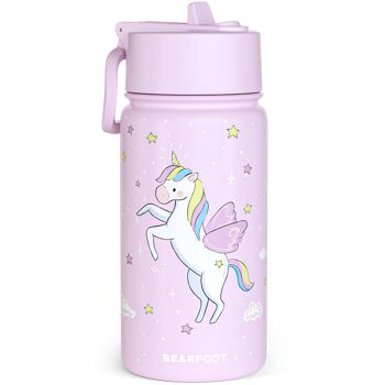 Gourde thermos pour enfants en acier inoxydable - licorne violette 1