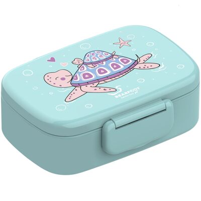 Children's lunch box with compartments, light and leak-proof - turtle