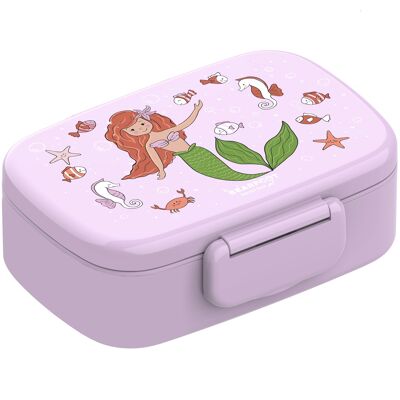 Children's lunch box with compartments, light and leak-proof - mermaid