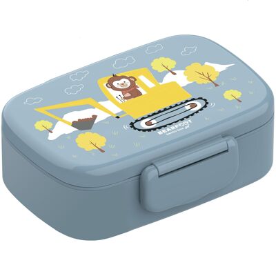Children's lunch box with compartments, lightweight & leak-proof - excavator