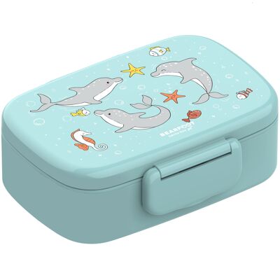 Children's lunch box with compartments, light and leak-proof - dolphin