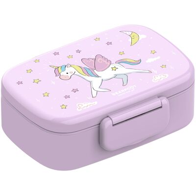 Children's lunch box with compartments, light and leak-proof - unicorn