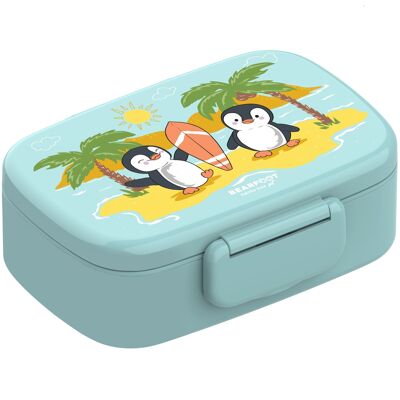 Children's lunch box with compartments, light and leak-proof - penguin