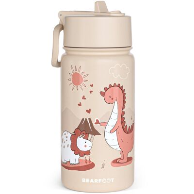 Thermo children's drinking bottle stainless steel - dinosaurs brown