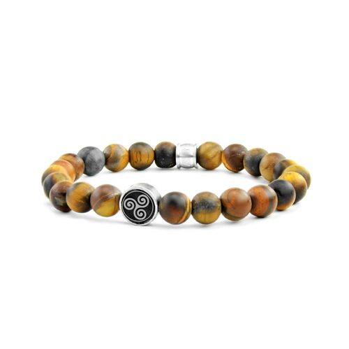 Bead stretch bracelet matt tiger eyes 8mm - 7FB-0470