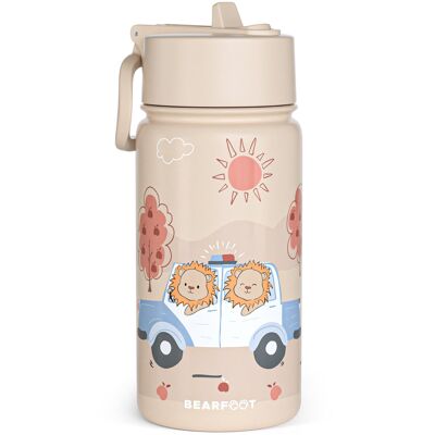 Thermo children's drinking bottle stainless steel - police brown