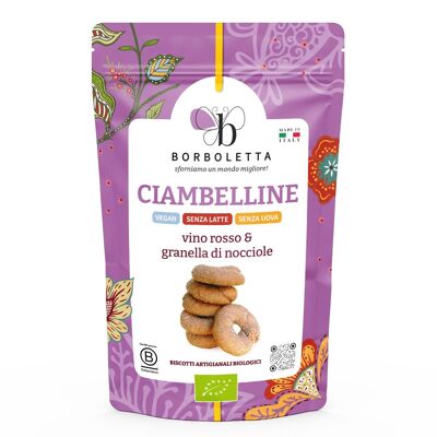 Ciambelline bio al vino rosso e nocciole - 200gr