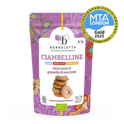 Ciambelline bio al vino rosso e nocciole - 200gr