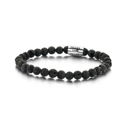 Bead stretch bracelet lava stone 6mm - 7FB-0474