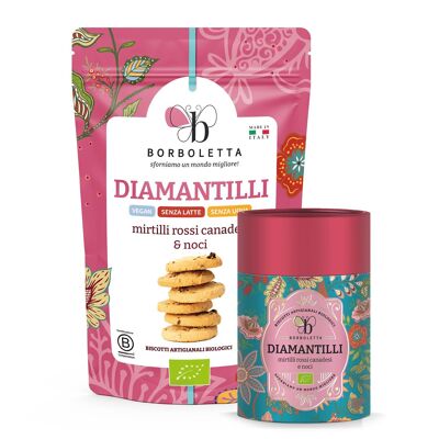 DIAMANTILLI - Biscotti artigianali biologici con mirtilli canadesi e noci