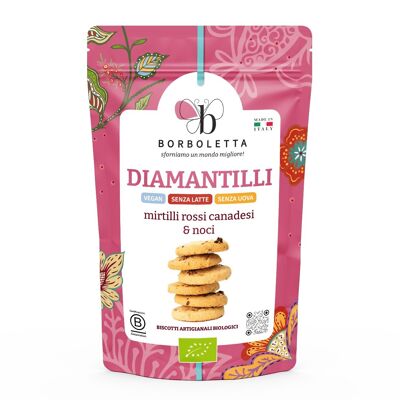 DIAMANTILLI - Biscotti artigianali biologici con mirtilli canadesi e noci