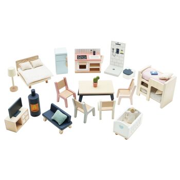 Ensemble de démarrage meubles de maison de poupées ME040-C/ensemble complet de meubles de maison de poupées (nouveau look) 2