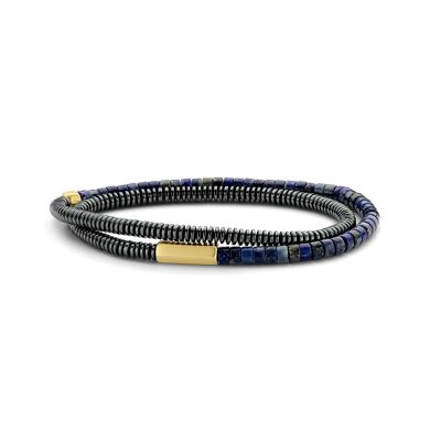 Bracciale lapislazzuli 4mm spazzolato ipg - 7FB-0496