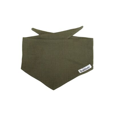 Bandana pour chien mousseline olive