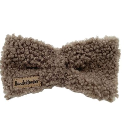 Teddy taupe dog bow tie