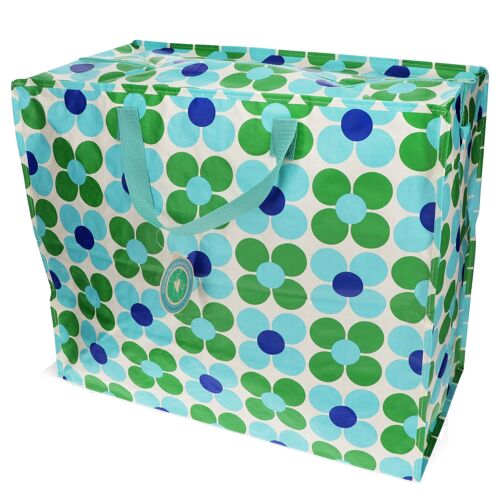 Jumbo storage bag - Blue and green Daisy