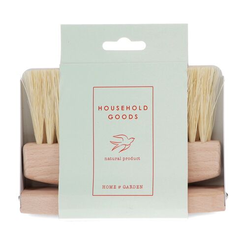 Wooden table brush and pan set - Soft grey