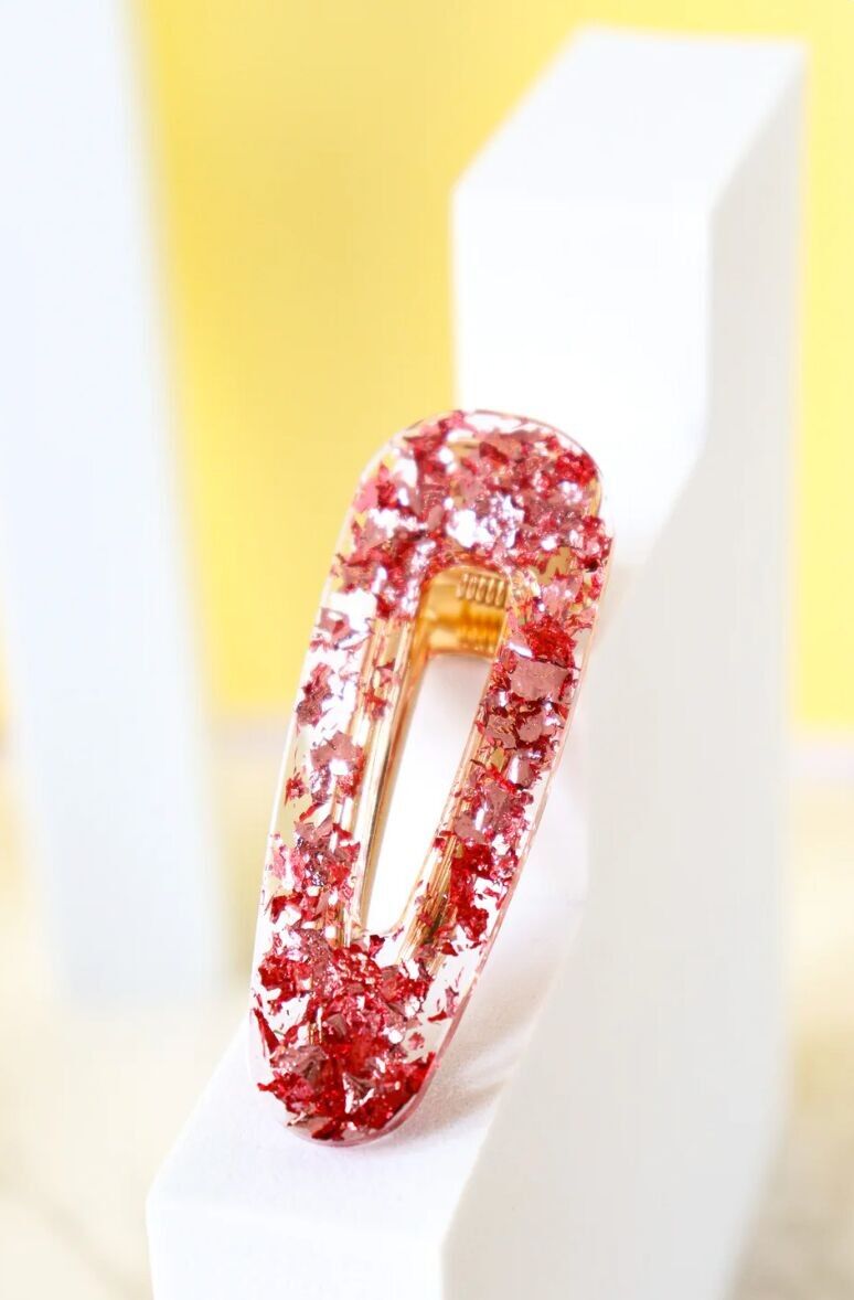 Fermaglio per capelli a triangolo in alluminio oro rosa